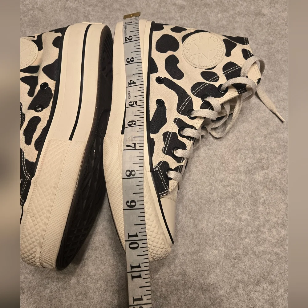 Chuck 70s Cow Print Black/White Converse Plataform Unisex Sz Men's 5 Women's 7